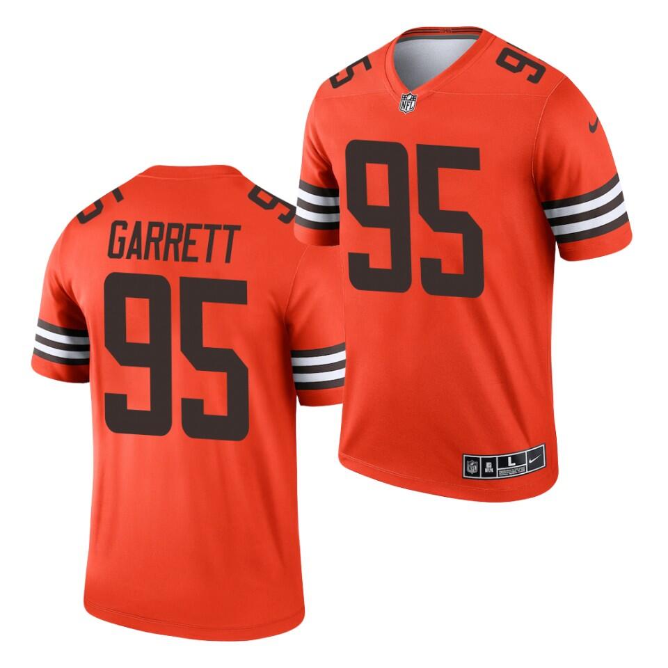 Men's Cleveland Browns #95 Myles Garrett Orange Inverted Legend Jersey Men's Cleveland Browns #95 Myles Garrett Orange Inverted Legend Jersey